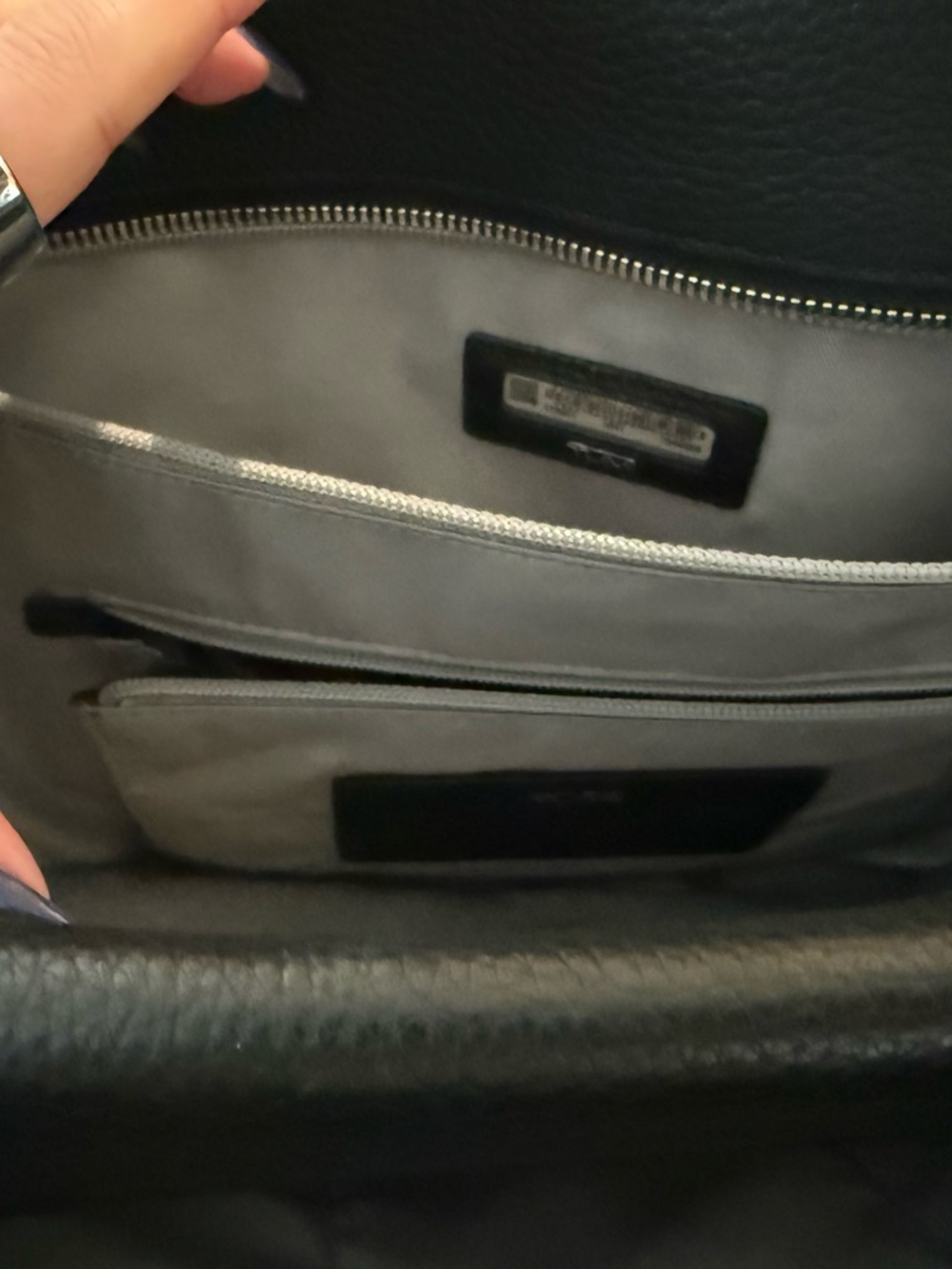 TUMI Black Leather Travel Tote Bag - Picture 5 of 10